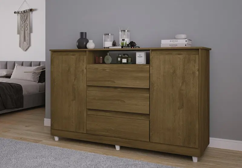 Cômoda Zoe com 2 portas e 3 gavetas